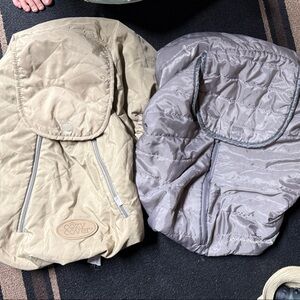 Kids Tan and Gray Sleeping Bag Set